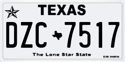 TX license plate DZC7517