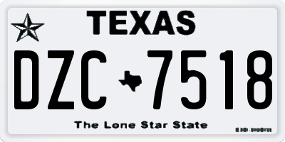 TX license plate DZC7518
