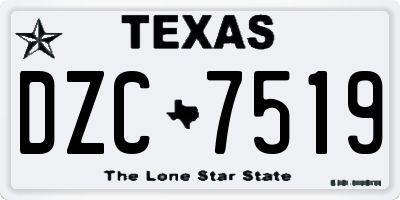 TX license plate DZC7519