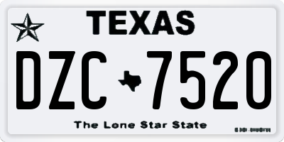 TX license plate DZC7520