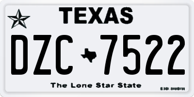 TX license plate DZC7522