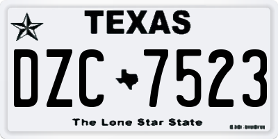 TX license plate DZC7523