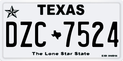 TX license plate DZC7524