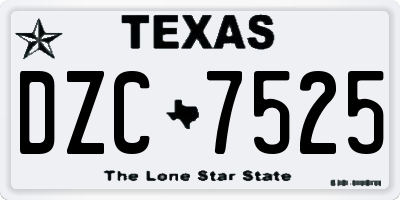 TX license plate DZC7525