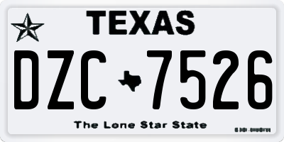 TX license plate DZC7526