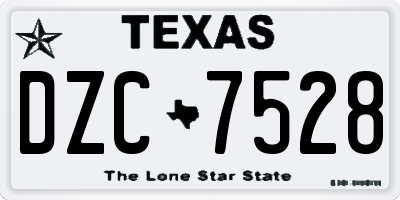 TX license plate DZC7528