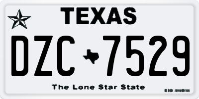 TX license plate DZC7529