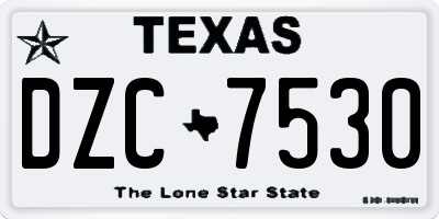 TX license plate DZC7530