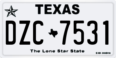 TX license plate DZC7531