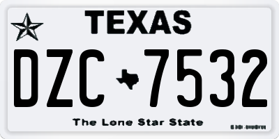 TX license plate DZC7532