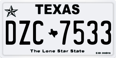 TX license plate DZC7533