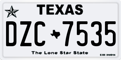 TX license plate DZC7535