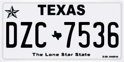 TX license plate DZC7536