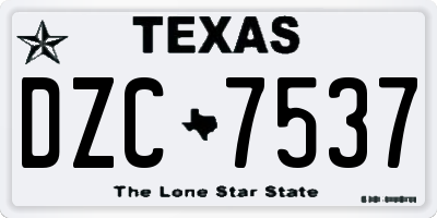 TX license plate DZC7537