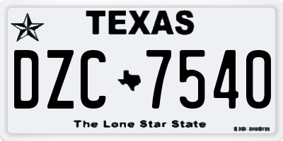 TX license plate DZC7540