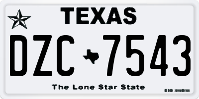 TX license plate DZC7543