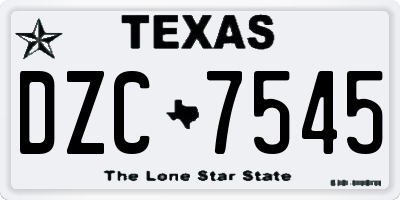TX license plate DZC7545
