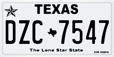 TX license plate DZC7547