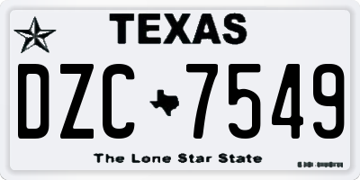 TX license plate DZC7549