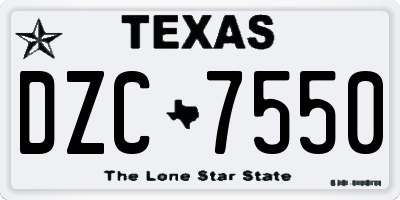TX license plate DZC7550