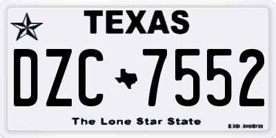 TX license plate DZC7552