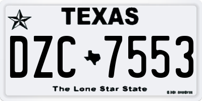 TX license plate DZC7553