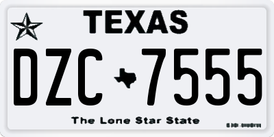 TX license plate DZC7555