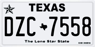 TX license plate DZC7558