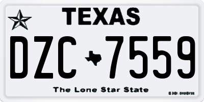 TX license plate DZC7559