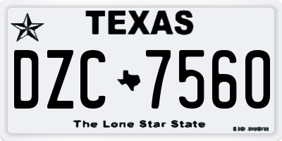 TX license plate DZC7560