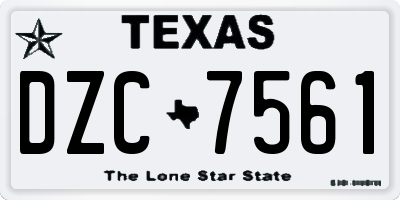 TX license plate DZC7561