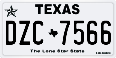 TX license plate DZC7566