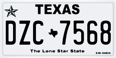 TX license plate DZC7568