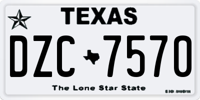 TX license plate DZC7570