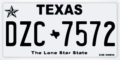 TX license plate DZC7572