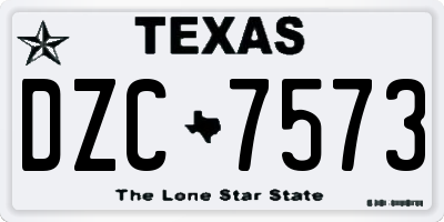 TX license plate DZC7573