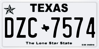 TX license plate DZC7574