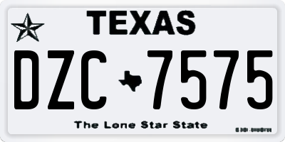 TX license plate DZC7575