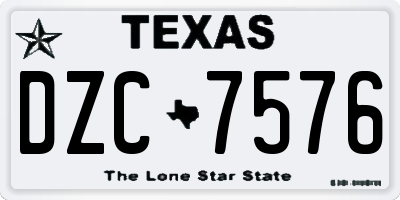 TX license plate DZC7576