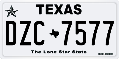 TX license plate DZC7577