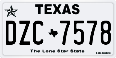 TX license plate DZC7578