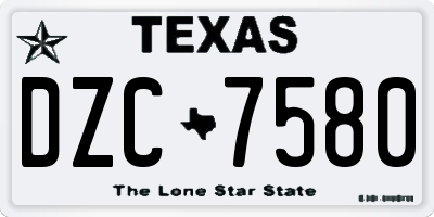 TX license plate DZC7580