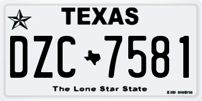 TX license plate DZC7581