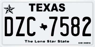 TX license plate DZC7582
