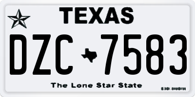 TX license plate DZC7583