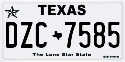 TX license plate DZC7585