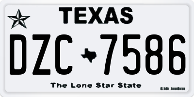 TX license plate DZC7586