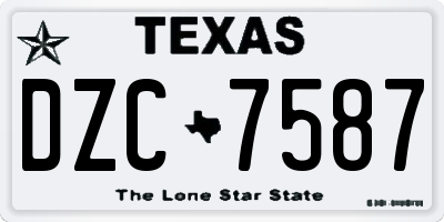 TX license plate DZC7587