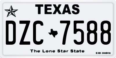 TX license plate DZC7588