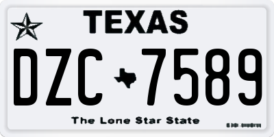 TX license plate DZC7589